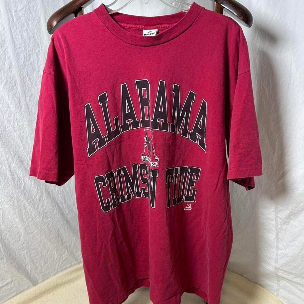 VTG 90's Riddell Alabama Crimson Tide Single Stitch Made in USA T-Shirt Size L‎